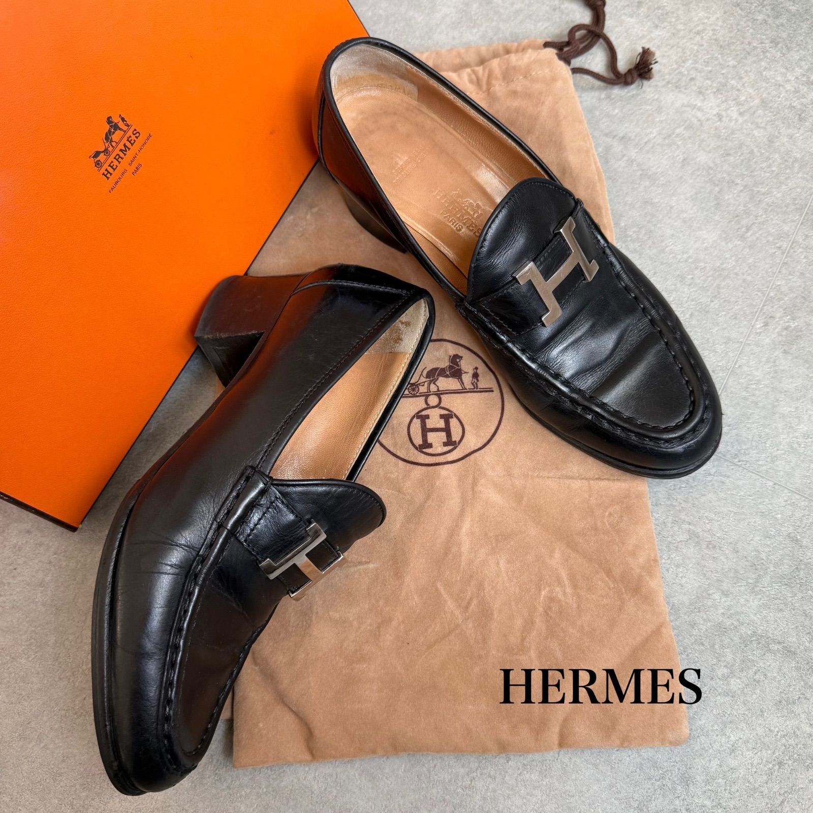HERMES エルメスH金具 ローファーME4037 HERMES エルメスH金具 ローファーME4037 HERMES エルメスH金具