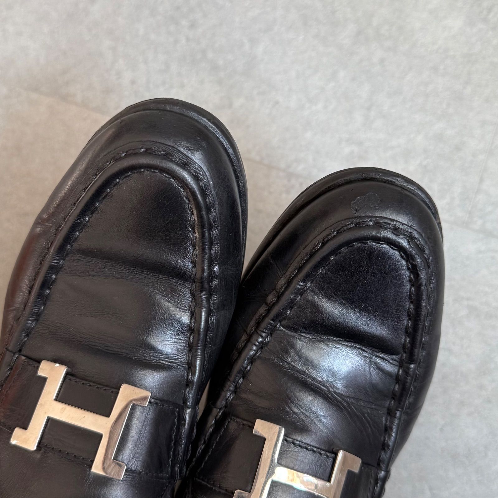 HERMES エルメス　Hロゴ　エナメル　ローファー　革靴 HERMES - エルメス HERMES ローファー コンスタンス Hロゴ カーフ