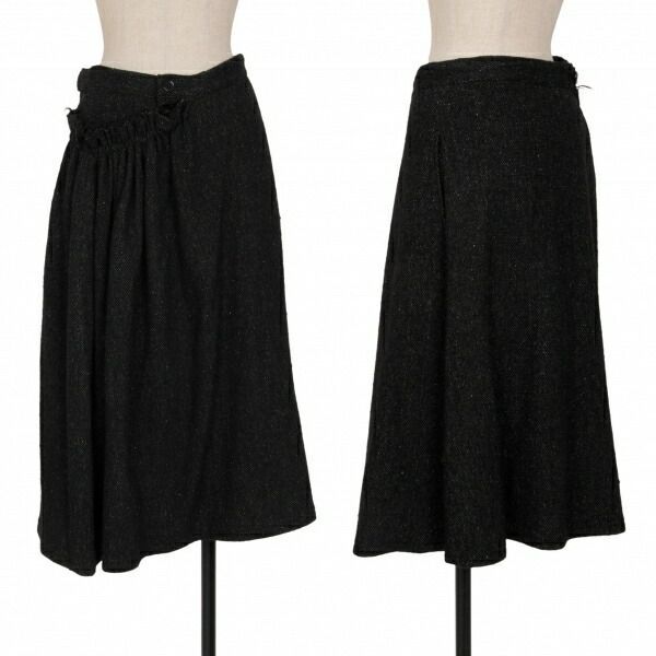 ヨウジヤマモト ノアールYohji Yamamoto NOIR ウールシルクギャザー