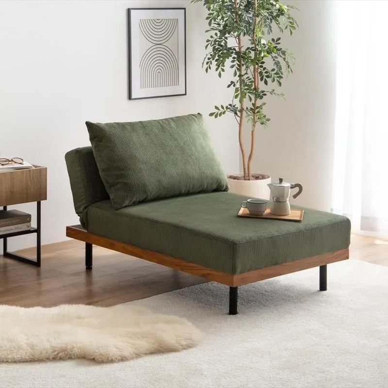 1人掛 リクライニング コーデュロイ カウチソファ ［幅70cm］　　　　ソファ カウチ スリム 1人暮らし ワンルーム