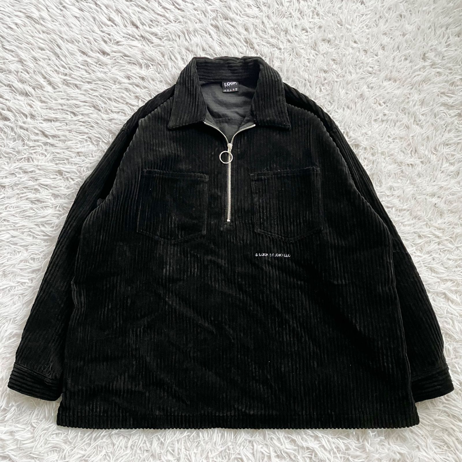 美品 LQQK STUDIO ルックスタジオ コーデュロイジャケット ブラック 