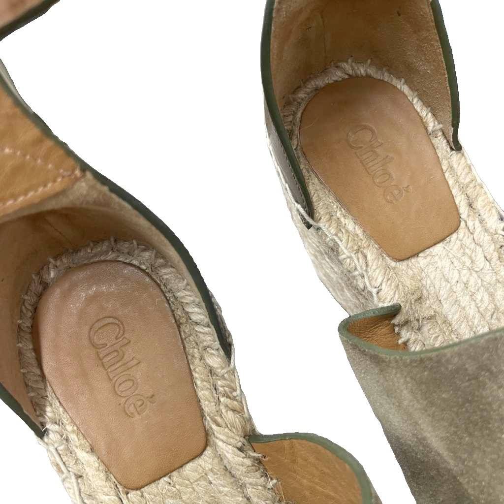 クロエ CHLOE ウェッジソールサンダル オープントゥ スエード