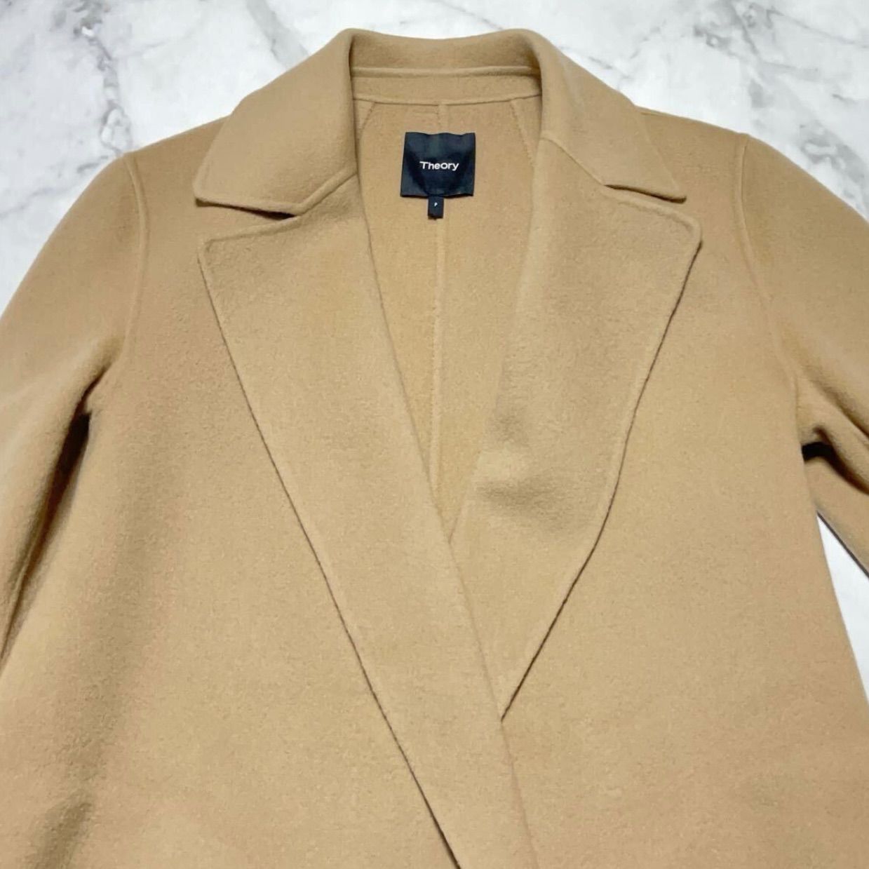 セオリー Theory 2024 24AW ウール カシミヤ ボタンレス ポケット