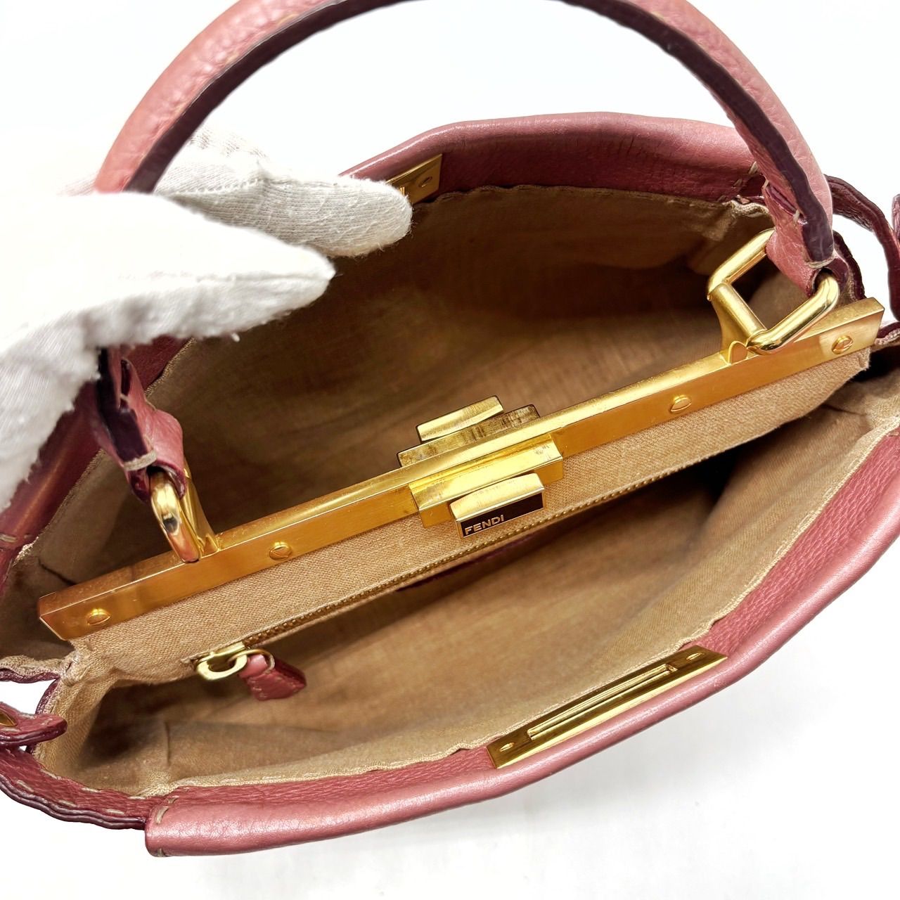 良品】 FENDI フェンディ ピーカブー セレリア レザー 2WAY ショルダー 