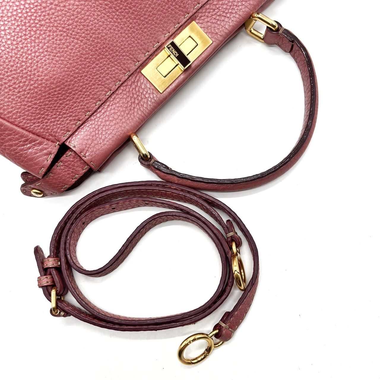 良品】 FENDI フェンディ ピーカブー セレリア レザー 2WAY ショルダー 