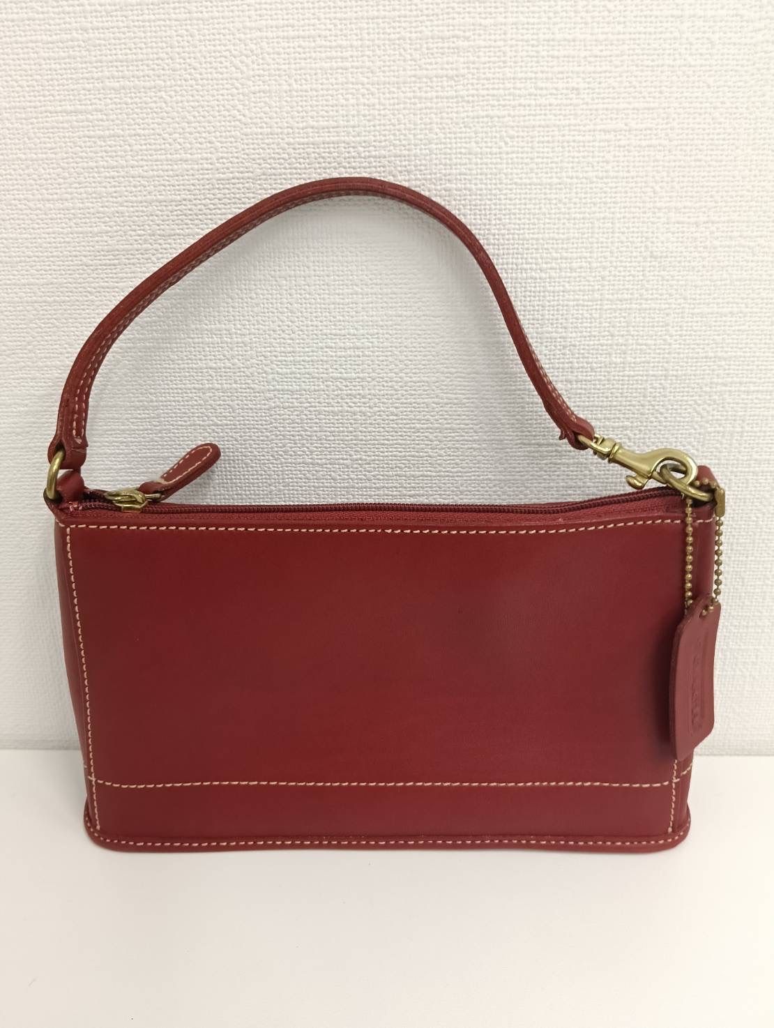 COACH レッド ハンドバッグ ポーチ コーチ COACH ポーチ シグネチャー 
