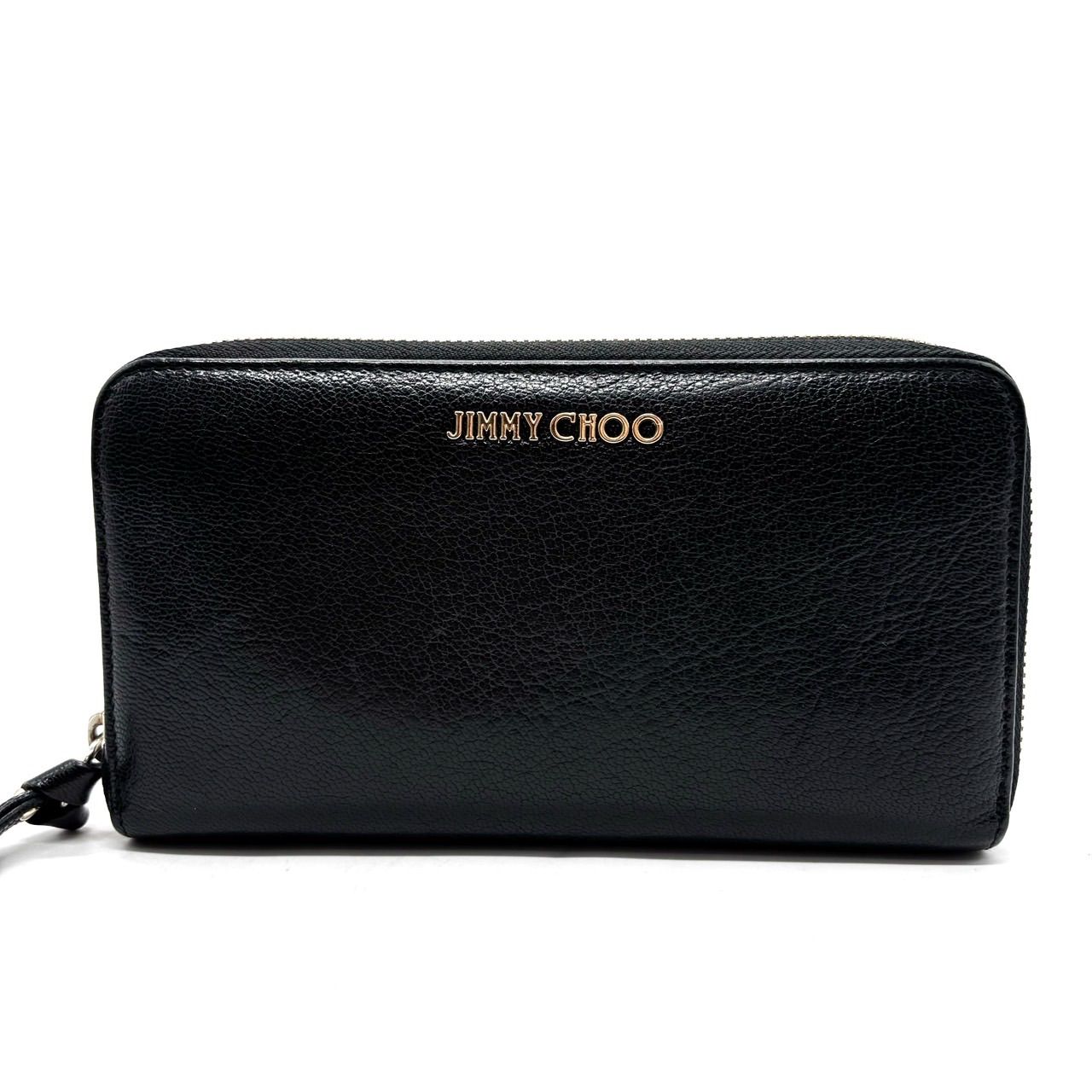 良品】 JIMMY CHOO ジミーチュウ 長財布 ラウンドファスナー ジップ