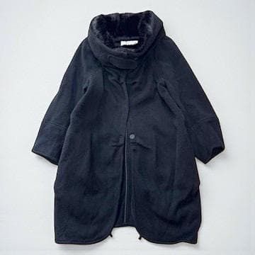レジィーナロマンティコ　ミンクファー　カシミヤ100%コート　ブラック レジィーナロマンティコ ミンクファー カシミヤ100%コート ブラック