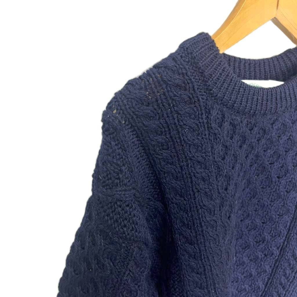 INSCRIRE ニット アラン ケーブル 紺 ネイビー ウール F