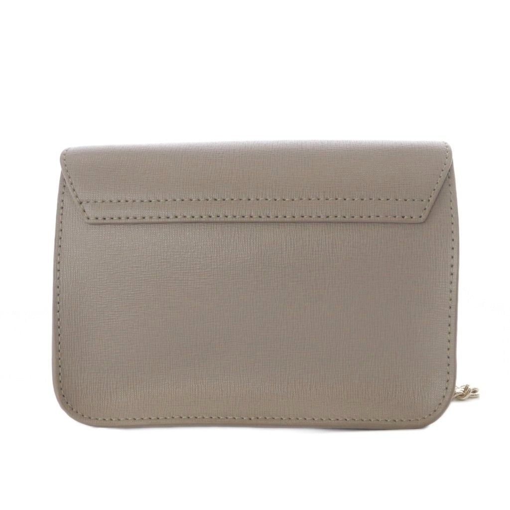 フルラ メトロポリス チェーンショルダーバッグ レザー グレージュ