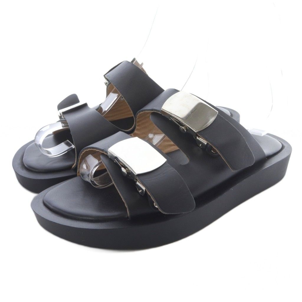 カミナンド caminando スライドバックル サンダル レザー 7 黒 - メルカリ