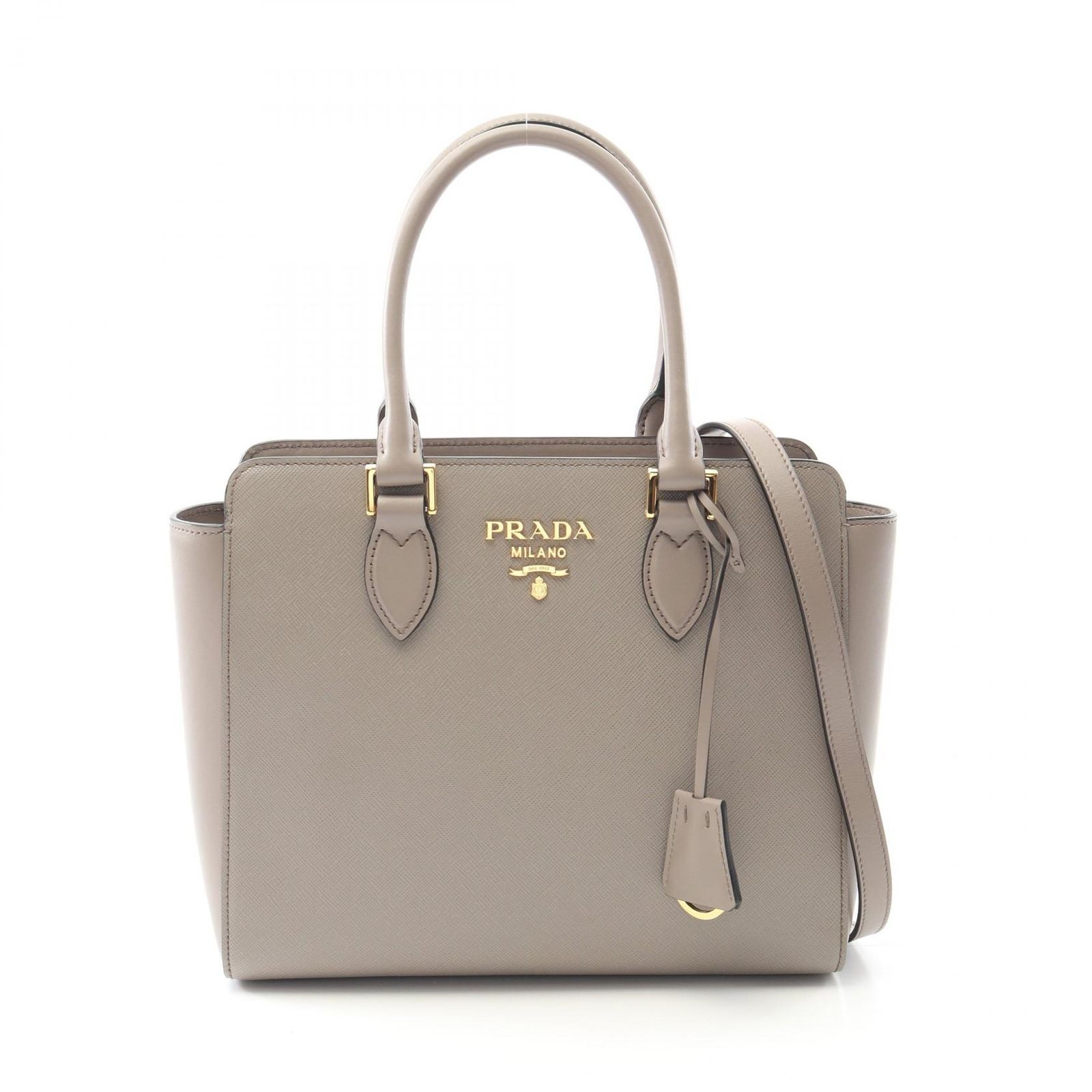 プラダ PRADA ハンドバッグ SAFFIANO + SOFT C 1BA164 グレージュ 