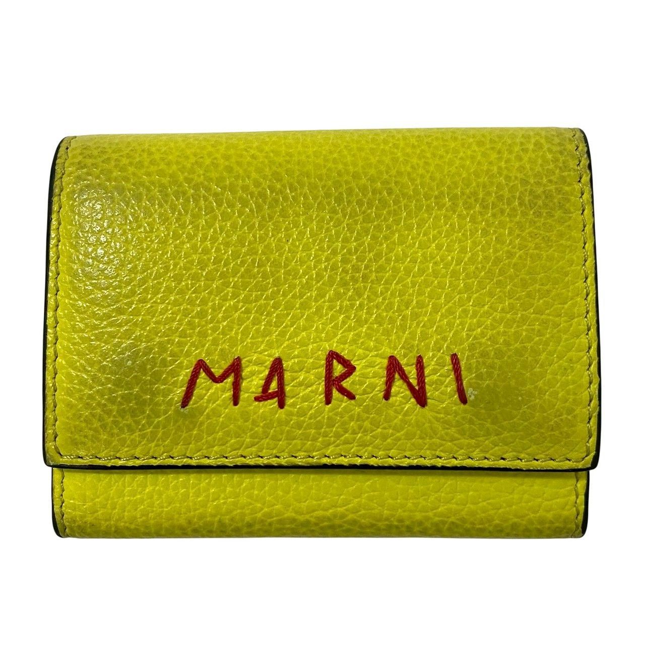 FU【MARNI】6連 キーケース レザー イエロー/黄色 レッド/赤 ロゴ刺繍