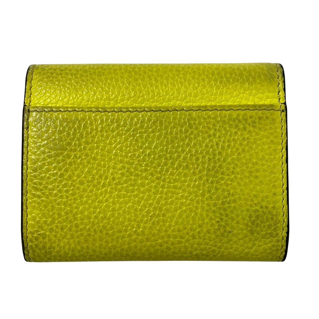 FU【MARNI】6連 キーケース レザー イエロー/黄色 レッド/赤 ロゴ刺繍