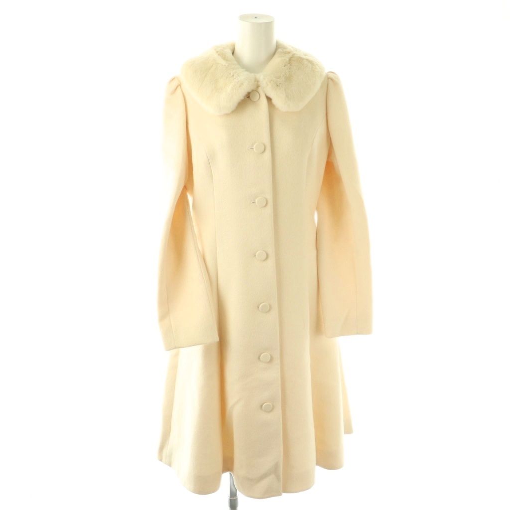 ルネ Rene レッキスファー襟付き アンゴラ混ウールフレアコート ロング