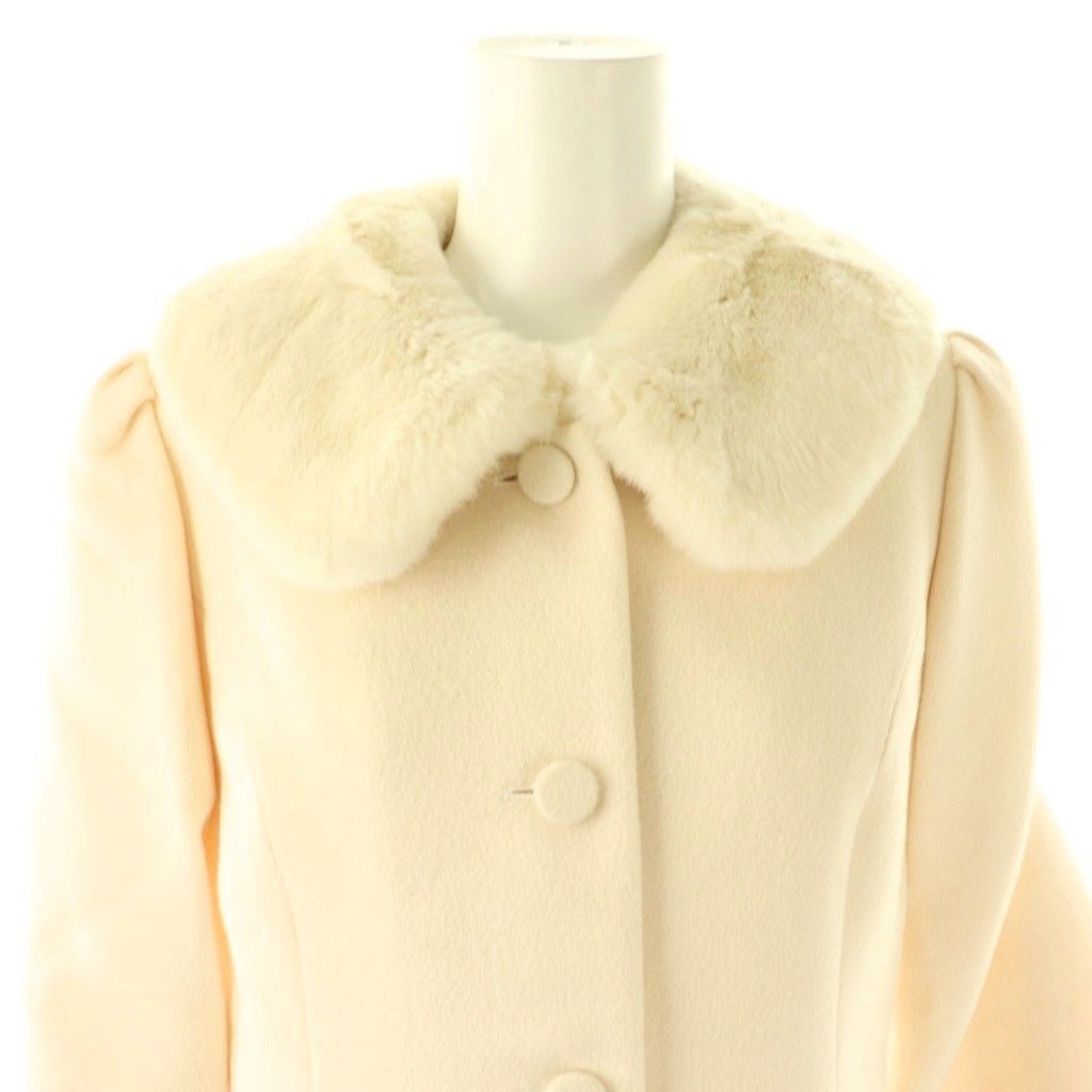 ルネ Rene レッキスファー襟付き アンゴラ混ウールフレアコート ロング