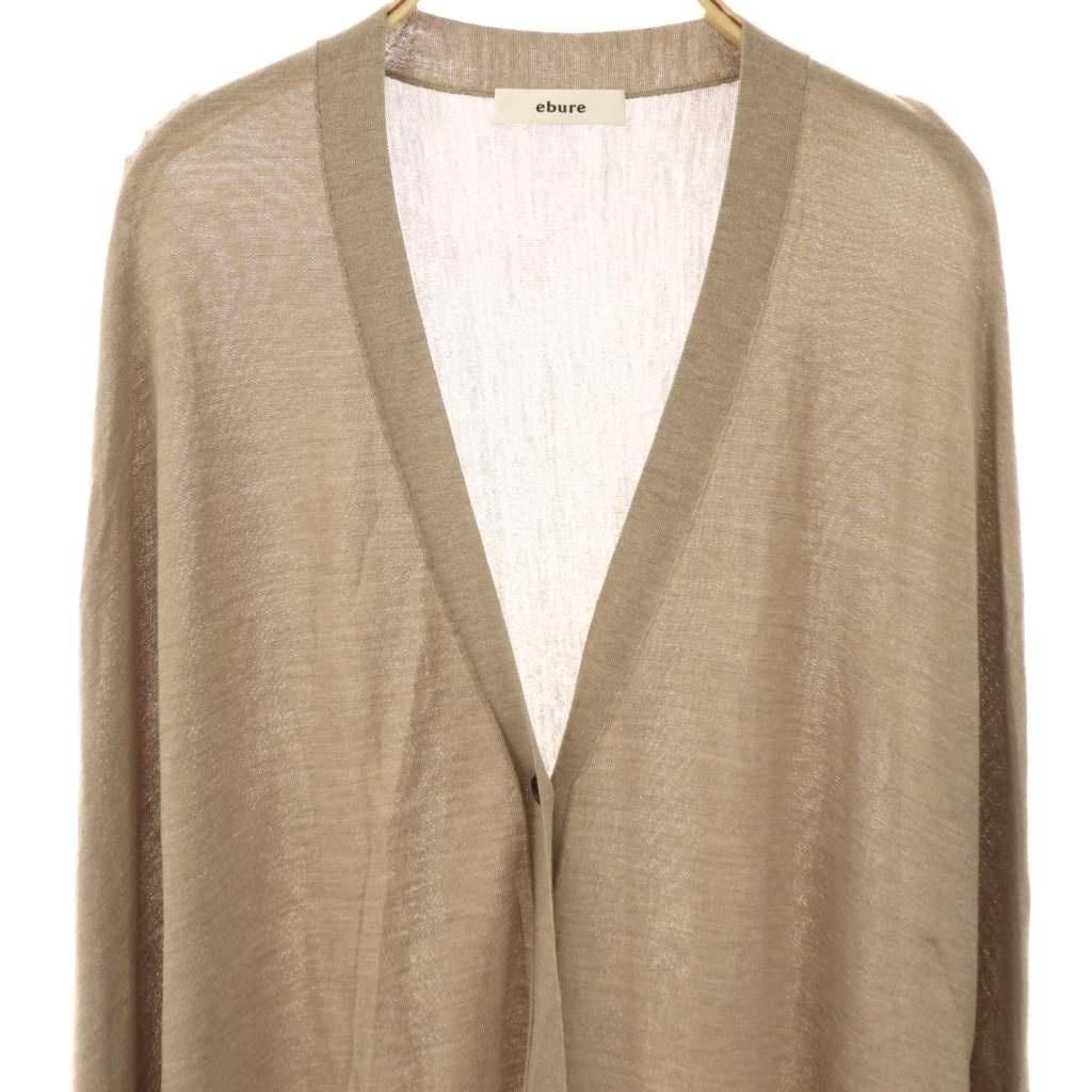 エブール ebure シルクカシミヤカーディガン Vネック グレージュ /DO