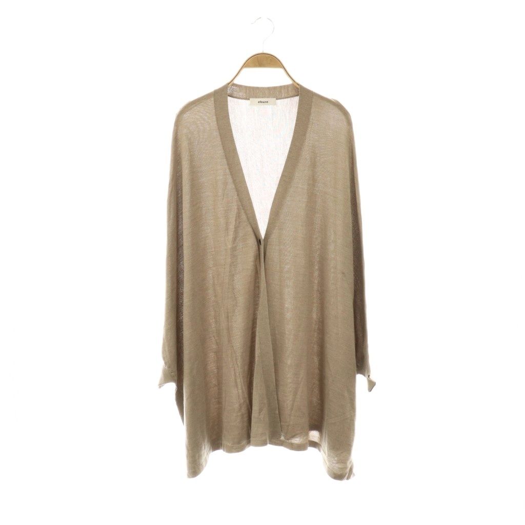 エブール ebure シルクカシミヤカーディガン Vネック グレージュ /DO