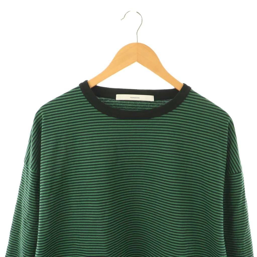 2025AWフレームワークFRAMeWORKミジンボーダーロンT完売グリーン フレームワーク Framework 25AW ミジンボーダーロンT Tシャツ
