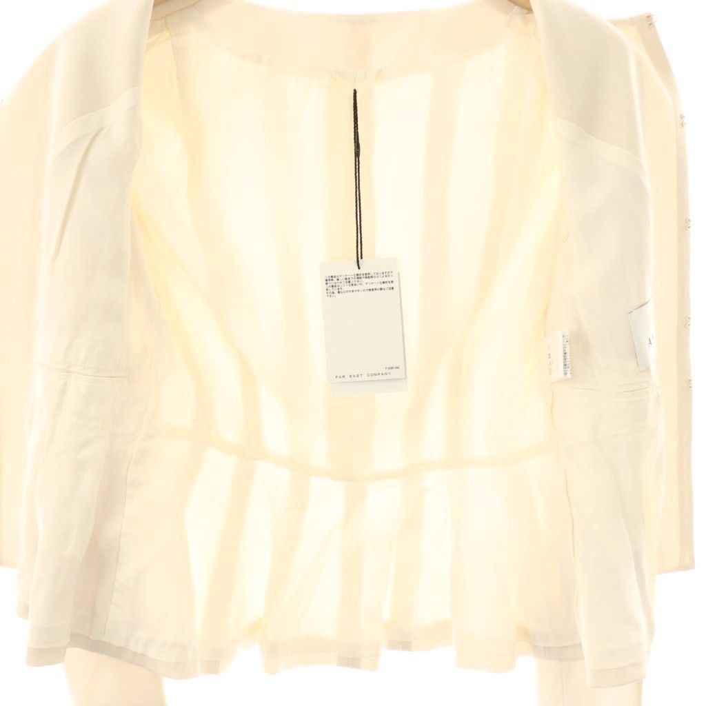 アナイ ANAYI トリアセテートサテンフレアジャケット ノーカラー