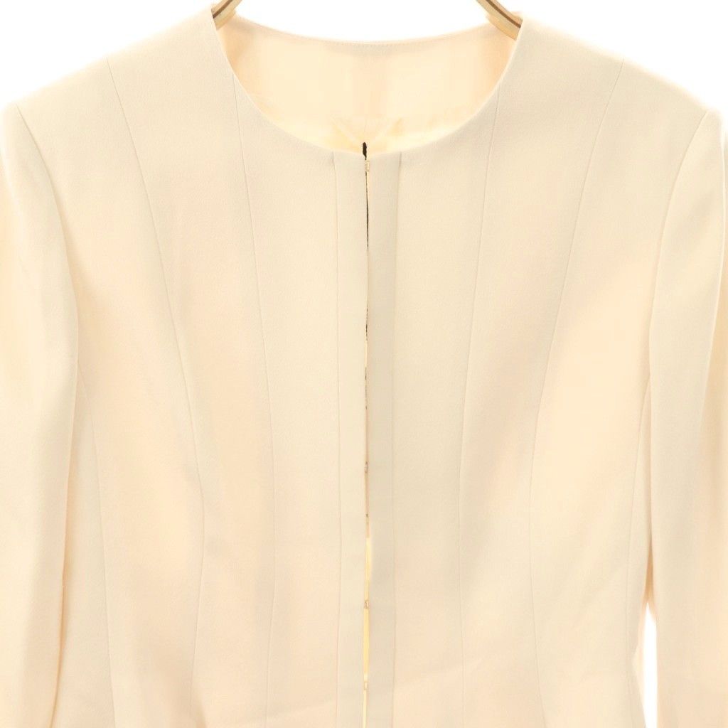 アナイ ANAYI トリアセテートサテンフレアジャケット ノーカラー