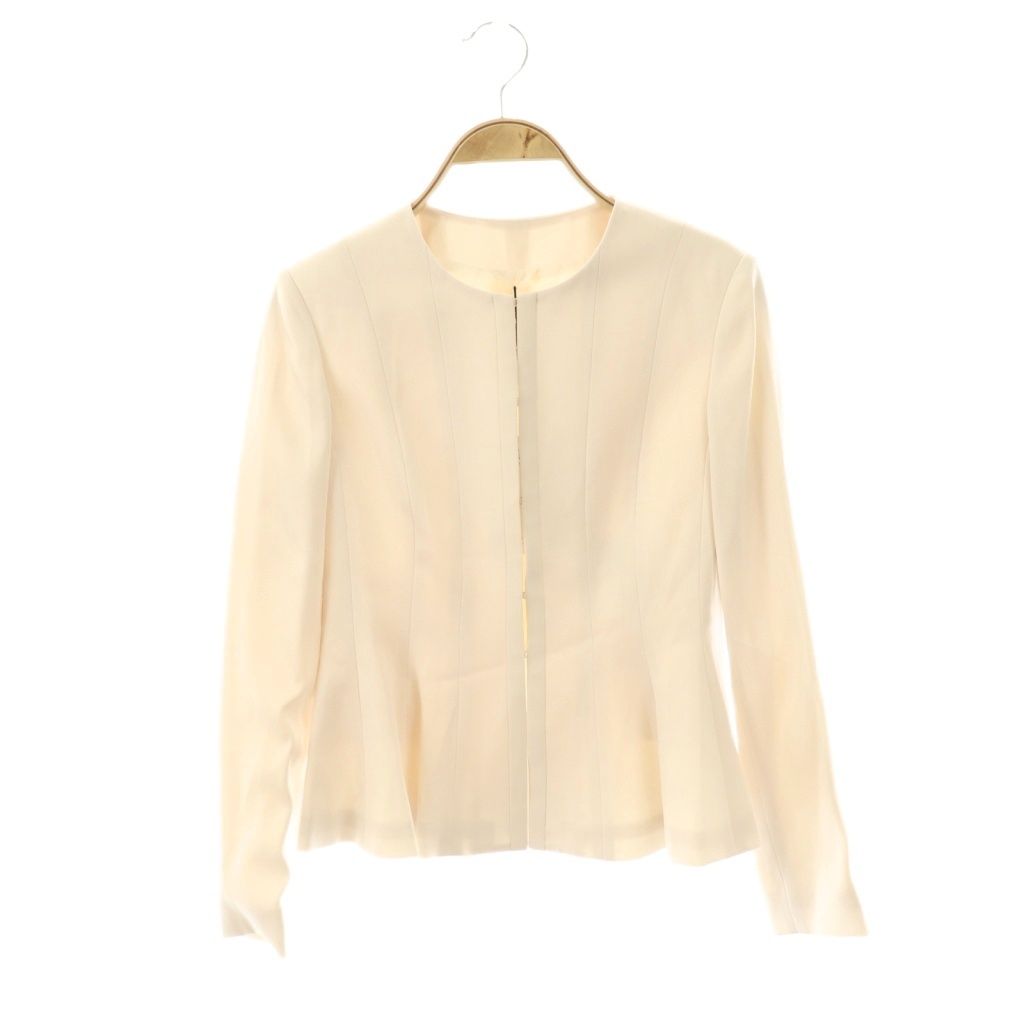 アナイ ANAYI トリアセテートサテンフレアジャケット ノーカラー