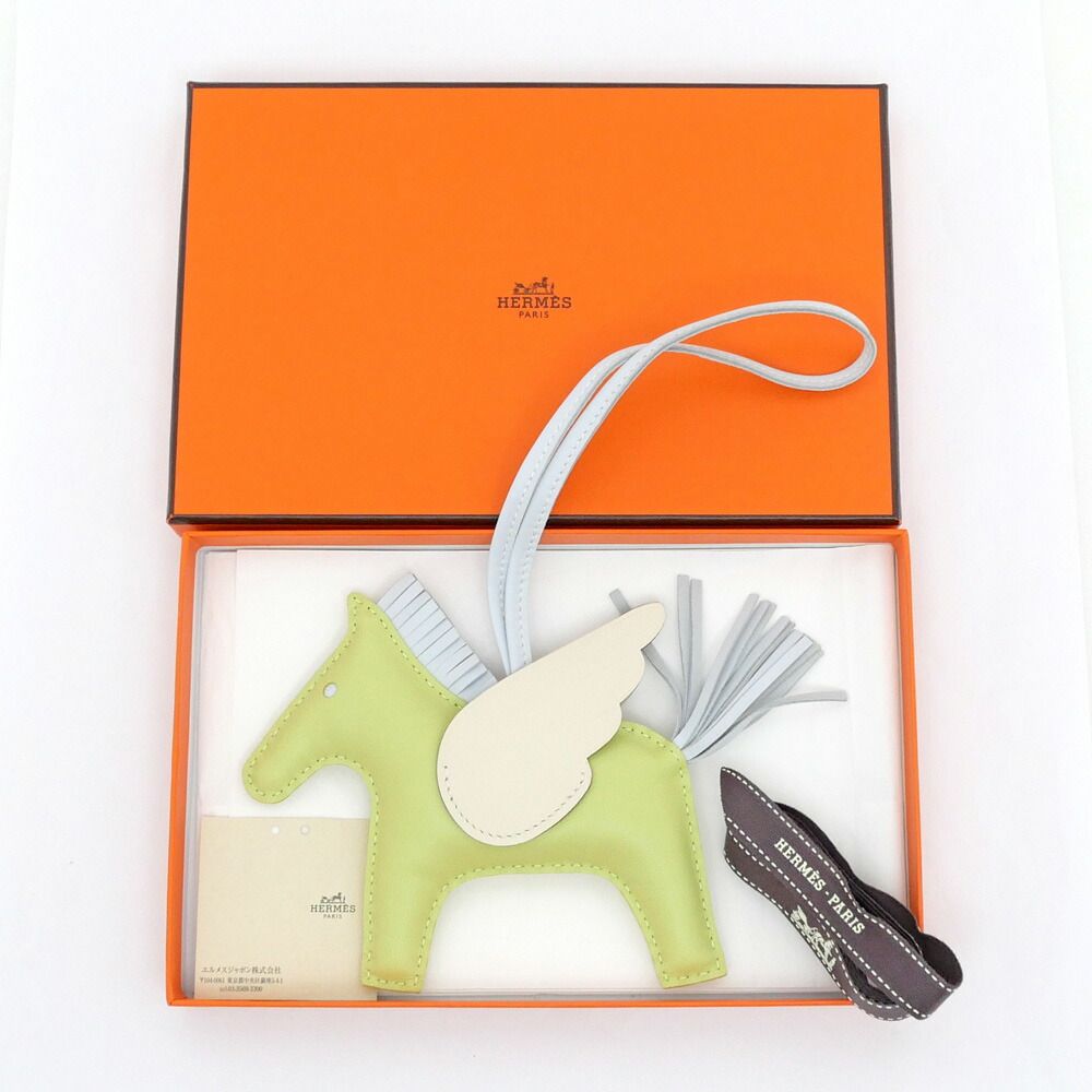 名東】エルメス ペガサスMM ジョーヌブルジョン ナタ ブルーブリュム