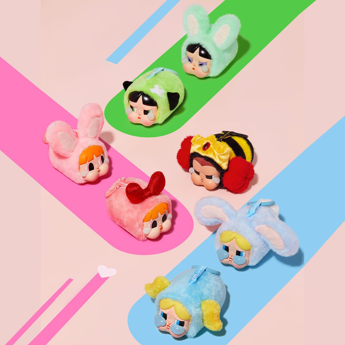 【正規品】CRYBABY パワーパフ ガールズ シリーズ ぬいぐるみペンダント POPMART CRYBABY パワーパフガールズミラー×ぬいぐるみ ペンダント