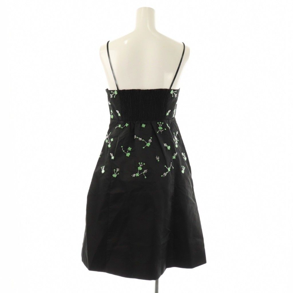 ガニー GANNI F7828 ナイロンミニドレス キャミワンピース 34 ブラック