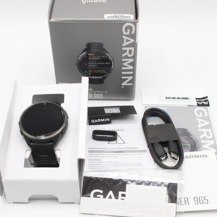 【中古品】FORERUNNER 965 BLACK 美品】GARMIN Forerunner 965 Black 010-02809-60 スマートウォッチ