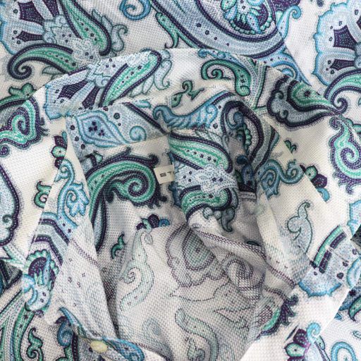エトロ ETRO ペイズリー柄 シャツ 長袖 44 ホワイト マルチカラー /ES