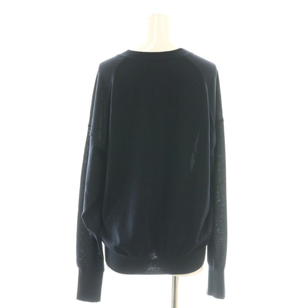 アパルトモン　ドゥーズィエムクラス　ガーター編みニット　セーター　Vネック　黒 アパルトモン ドゥーズィエムクラス ガーター編みニット セーター V