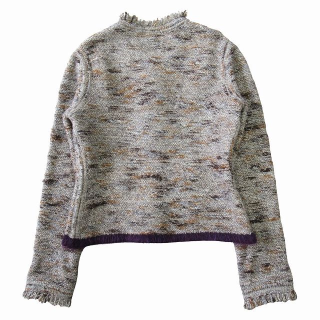 極美品 99A シャネル CHANEL ノーカラー ニット ジャケット ブルゾン