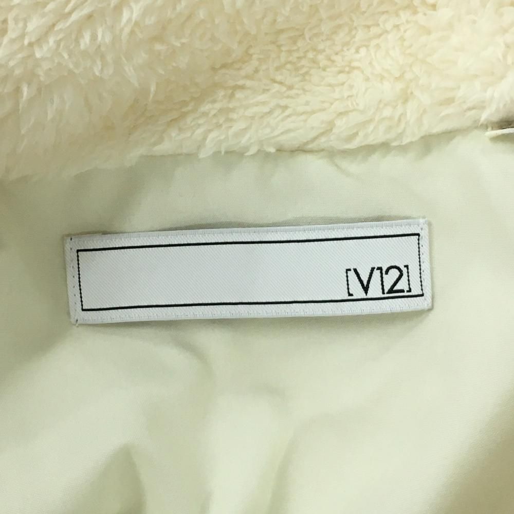 美品】V12 ボアブルゾン 白 背面ロゴ 裏地付 メンズ M ゴルフウェア