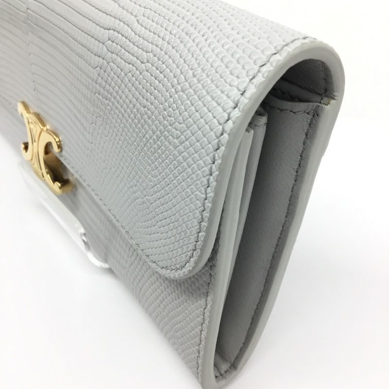 CELINE【セリーヌ】リザード トリオンフ 二つ折り長財布 10E314EB4