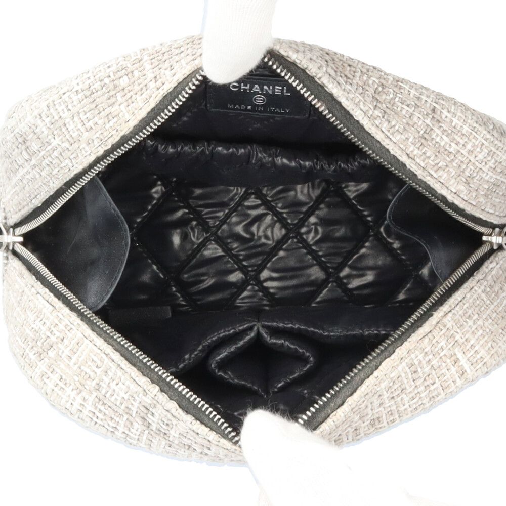 シャネル ドーヴィル ポーチ ツイード レディース CHANEL 中古