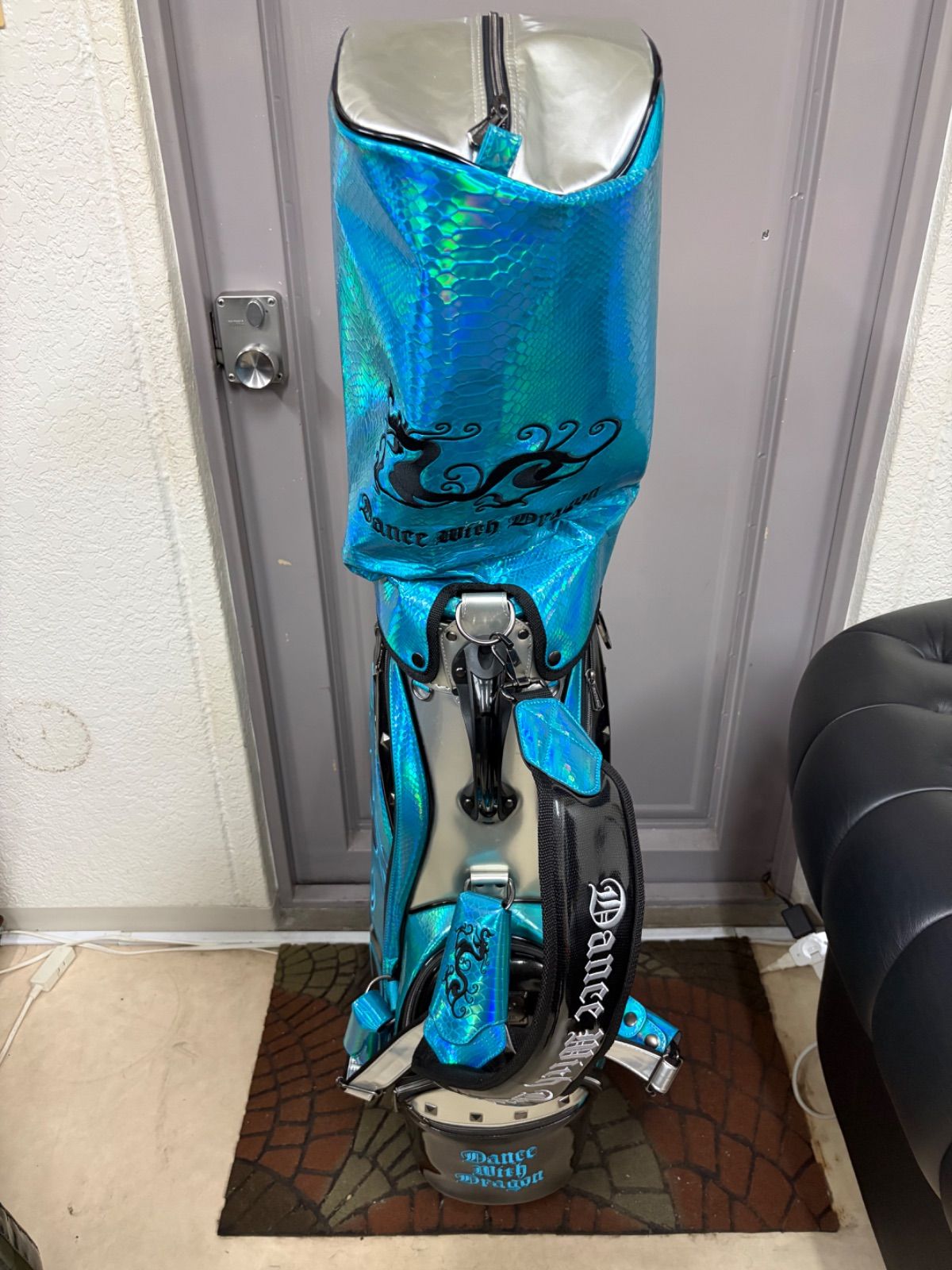 美品・フード付】Dance With Dragon キャディバッグ ブルー ドラゴン 9