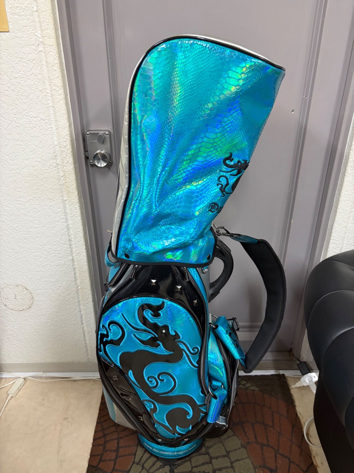 美品・フード付】Dance With Dragon キャディバッグ ブルー ドラゴン 9