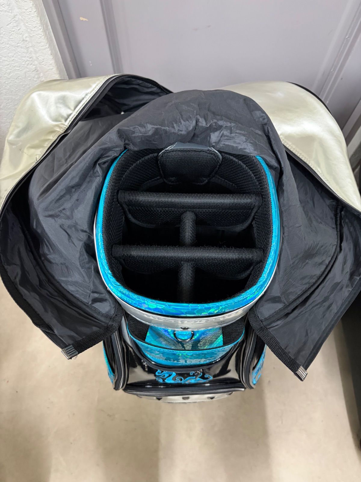 美品・フード付】Dance With Dragon キャディバッグ ブルー ドラゴン 9