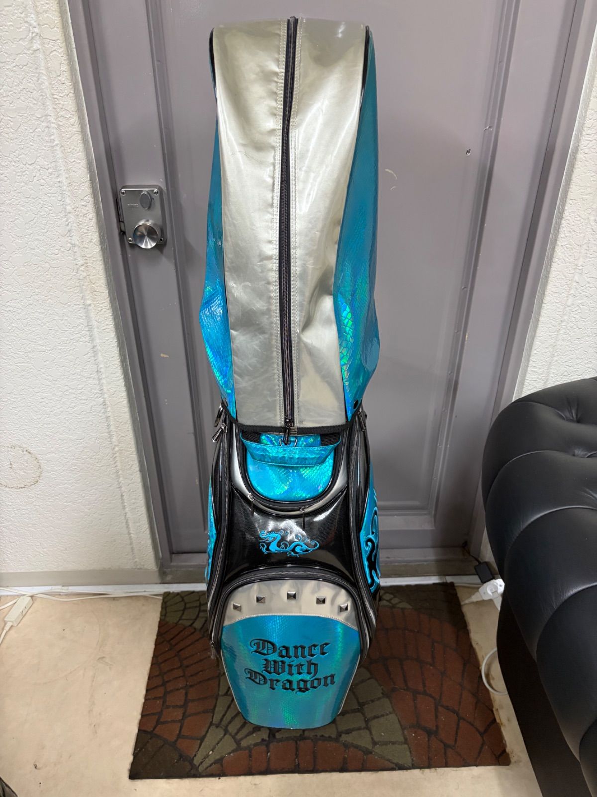 美品・フード付】Dance With Dragon キャディバッグ ブルー ドラゴン 9