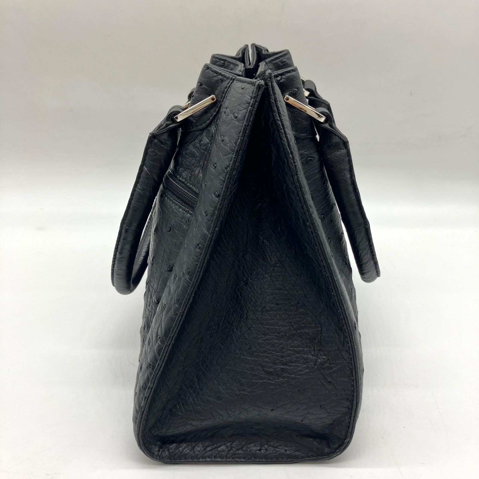 お買い得】OSTRICH ハンドバッグ クイルマーク ブラック系 - メルカリ