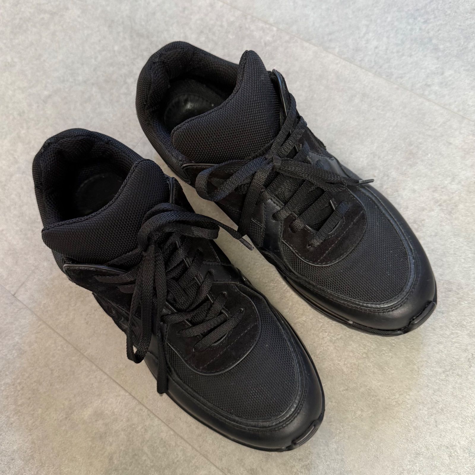 CHANEL シャネル ココマーク メッシュ スエード スニーカー ブラック