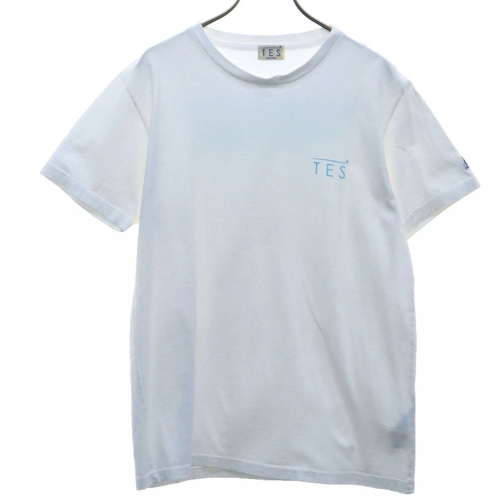 TES テス 日本製 プリント 半袖 Tシャツ M ホワイト メンズ 古着