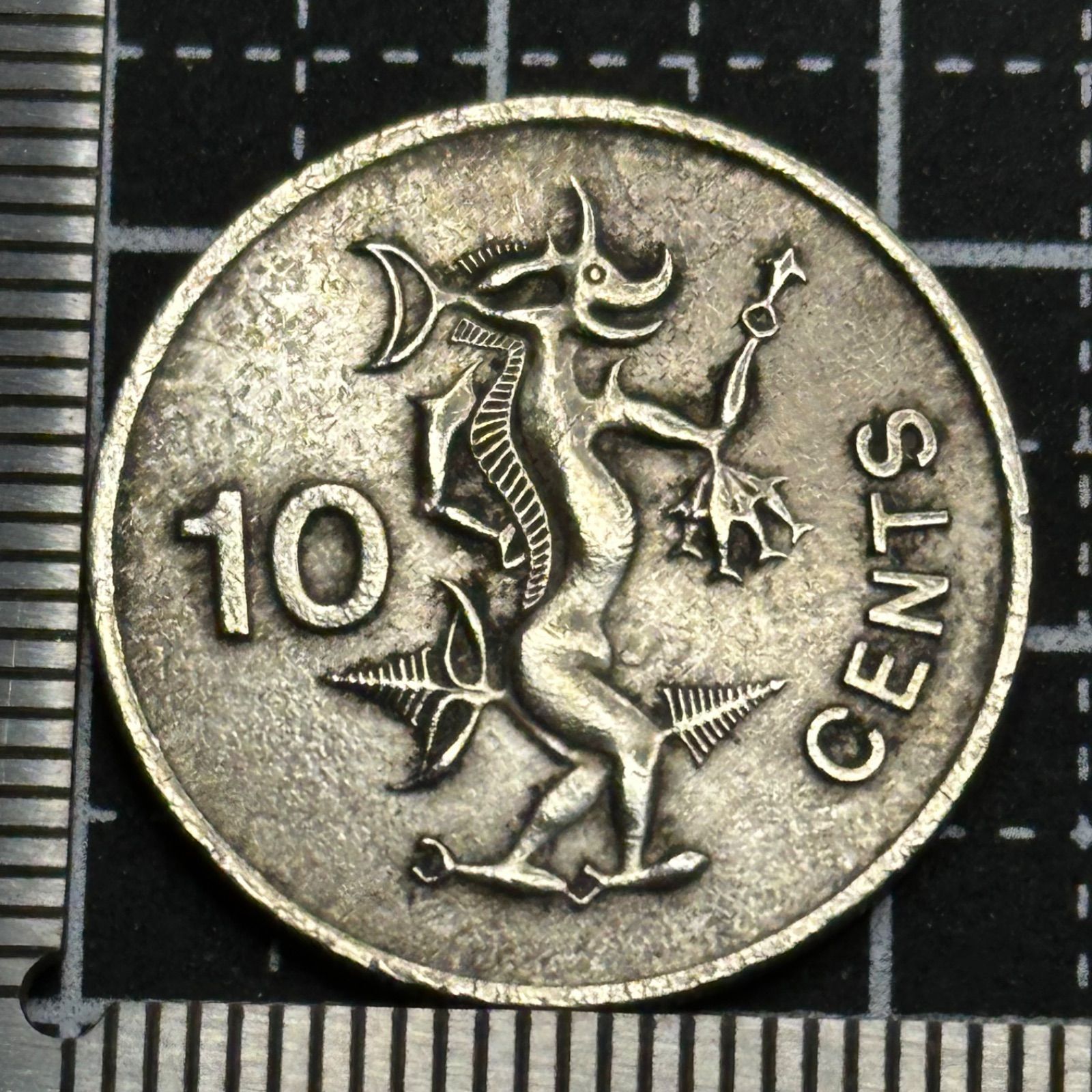 ソロモン諸島】1977年 10セント硬貨／月夜のダンスする精霊意匠・南