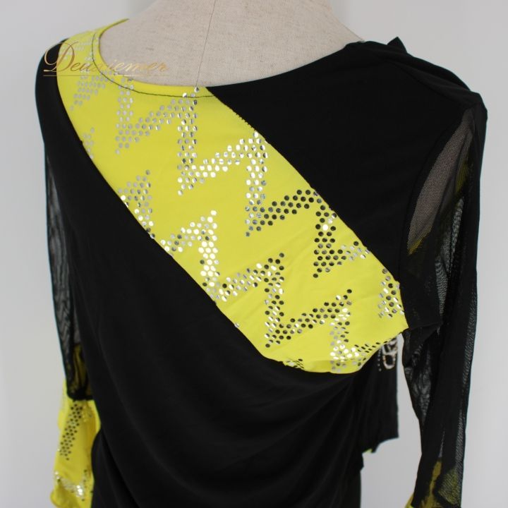 黒×黄色ツートンカラーワンピース✦スタンダード練習着✨ダンスパーティーにも！ 黒×黄色ツートンカラーワンピース✦スタンダード練習着✨ダンス