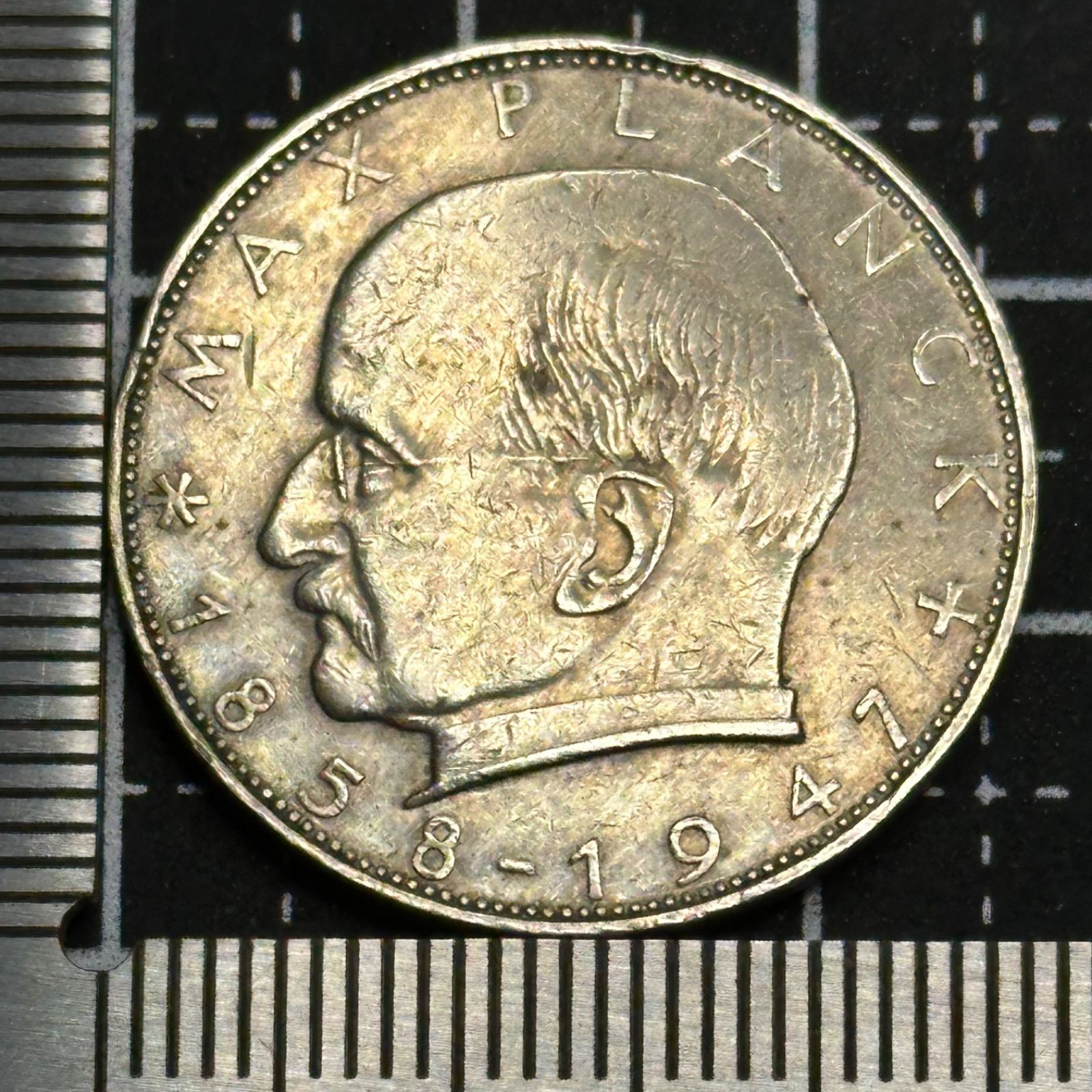 ドイツ】1957年 西ドイツ 2ドイツマルク／初期アデナウアー肖像・戦後