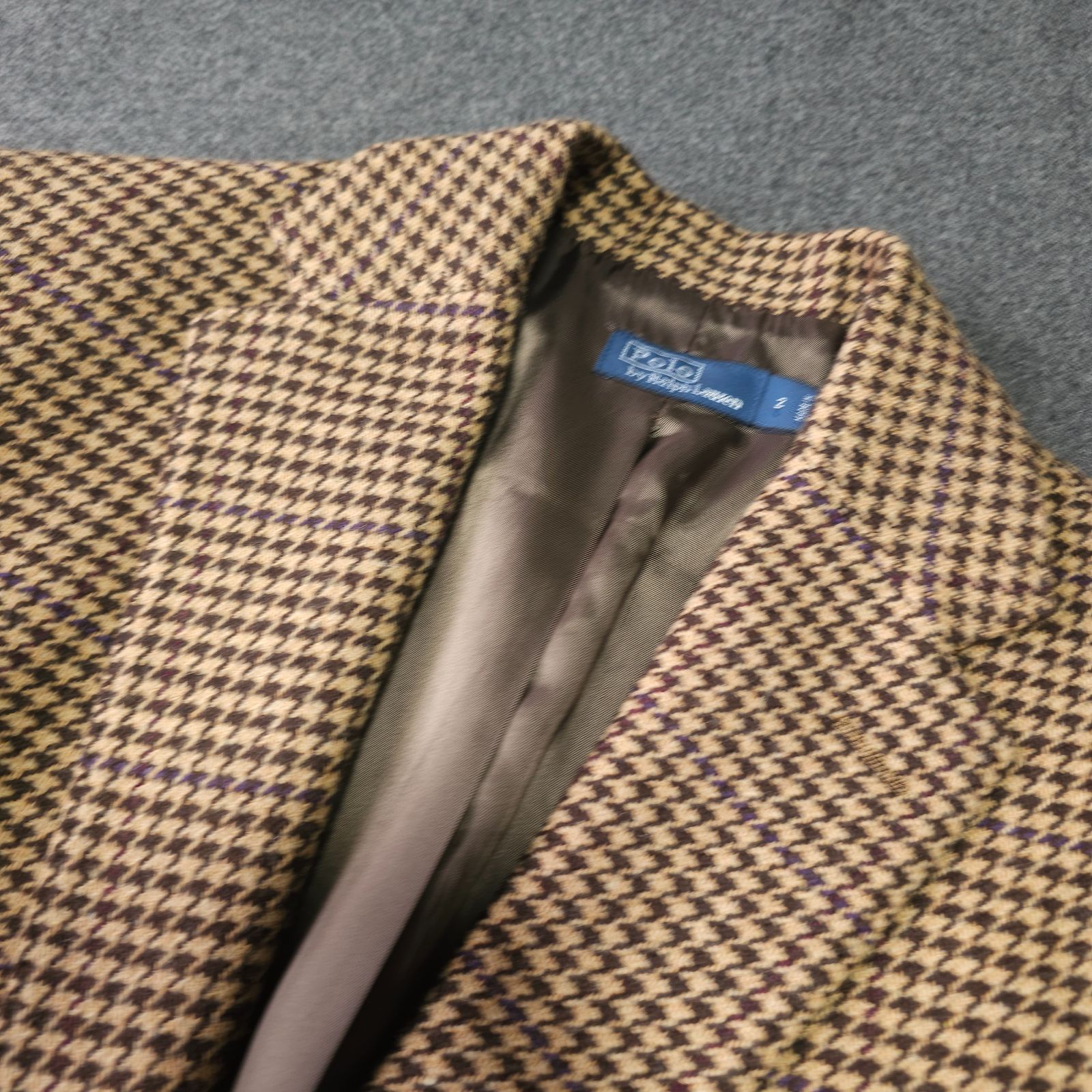 新品 現行 ポロラルフローレン 千鳥格子 ウール テーラードジャケット 1B POLO RALPH LAUREN】ポロラルフローレン 現行モデル QRコード付き 秋冬