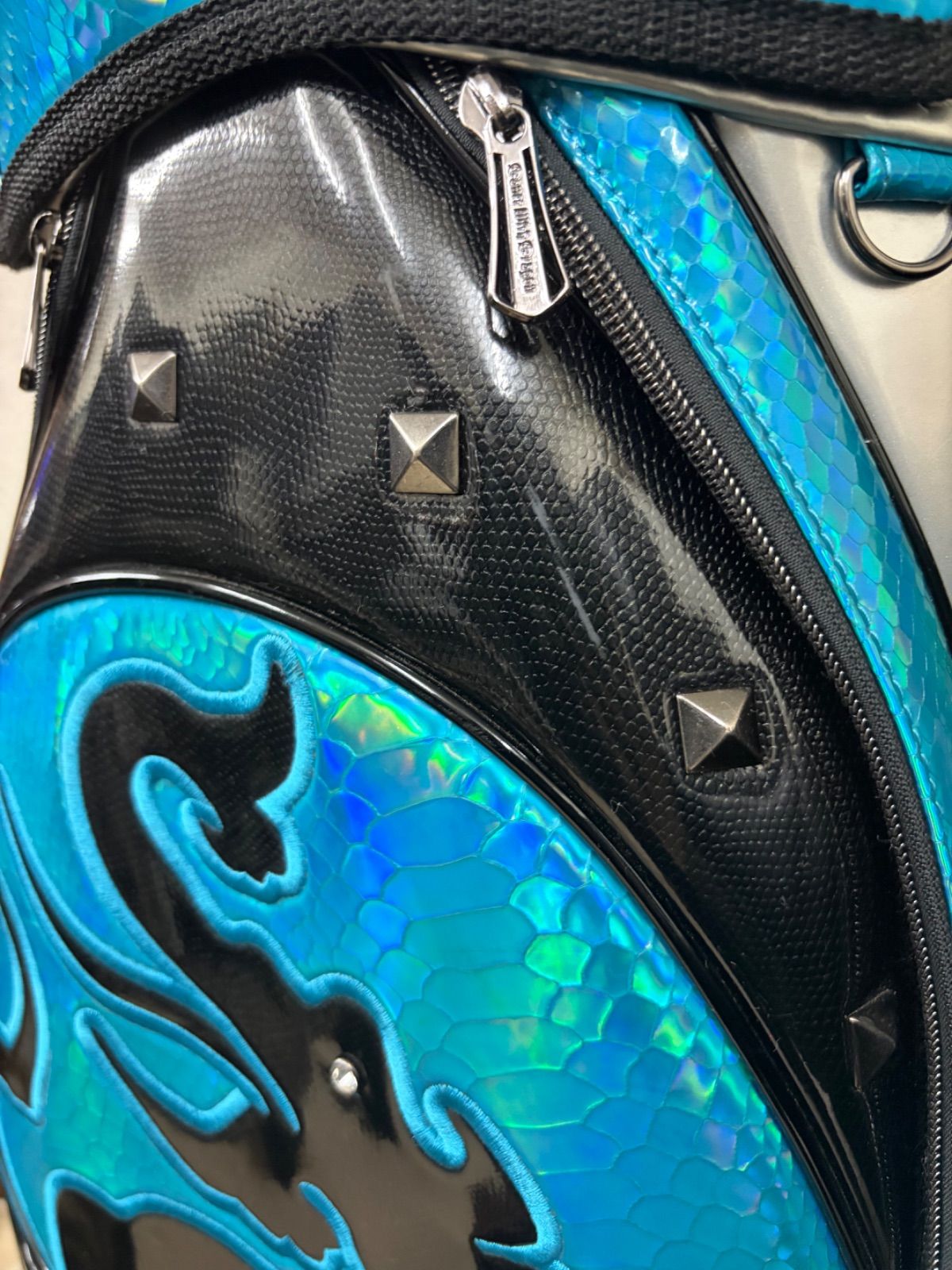 美品・フード付】Dance With Dragon キャディバッグ ブルー ドラゴン 9