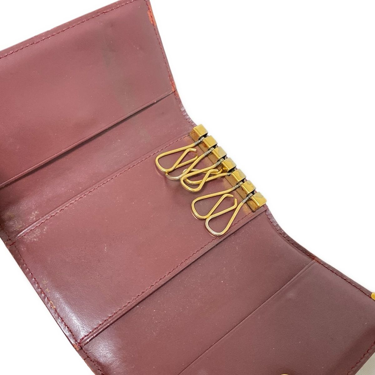 Cartier(カルティエ) キーケース マストライン ボルドー×ゴールド 6連