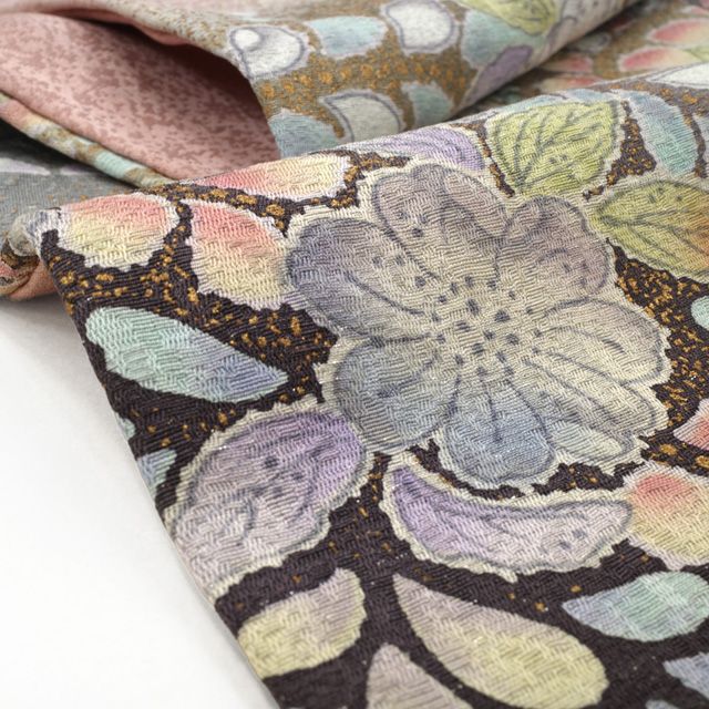 E 美品 作家物 辻が花 銀通し 絞り ピンク紫 袷 正絹 訪問着 着物 翠山工房 辻が花 絞り 銀通し 訪問着 袷 正絹 紫 ピンク パステル 1161